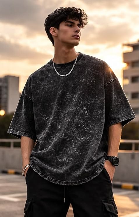 Unisex Acid Washed Oversized Tee