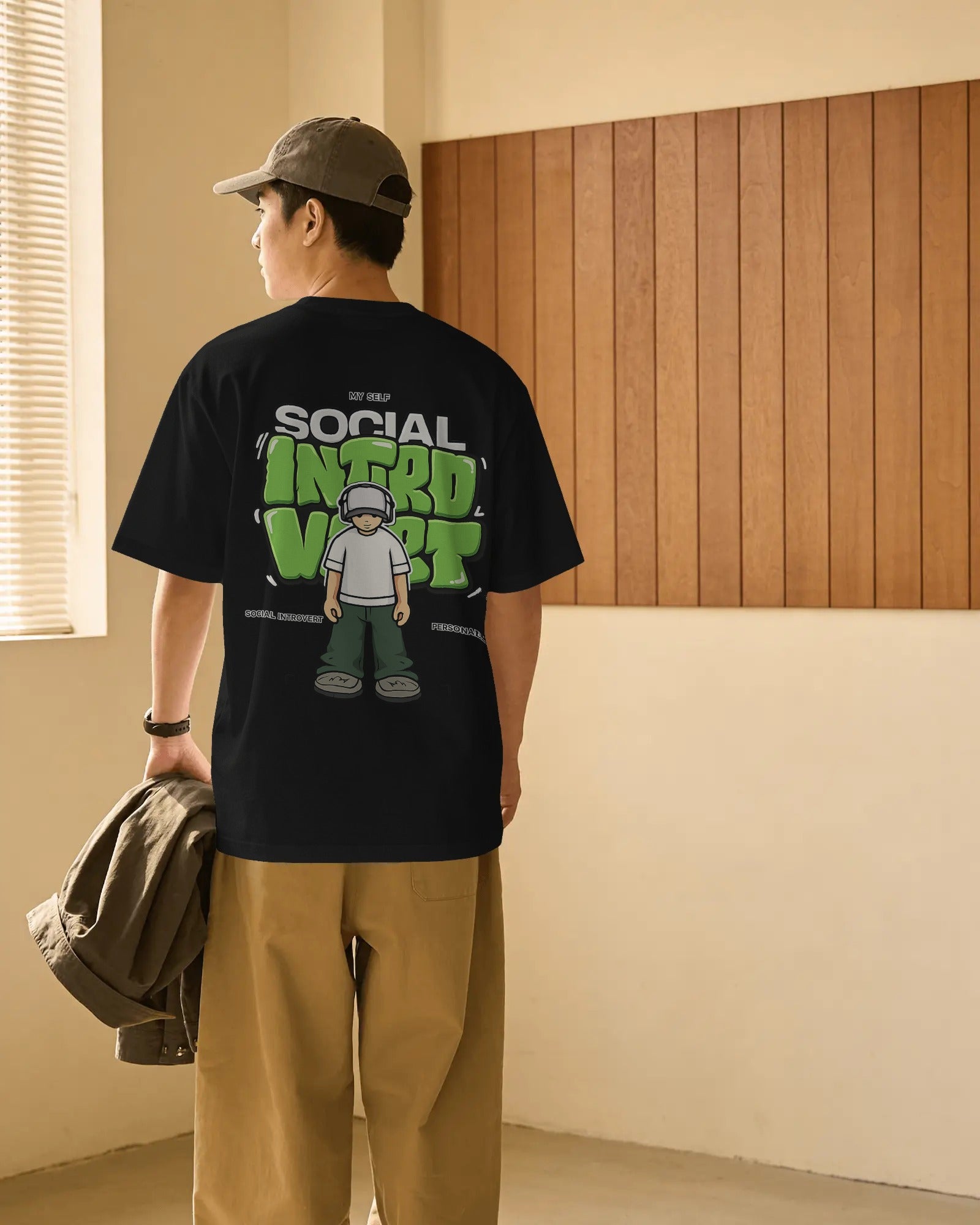 A Social Introvert Unisex Oversized T-Shirt || 260 GSM