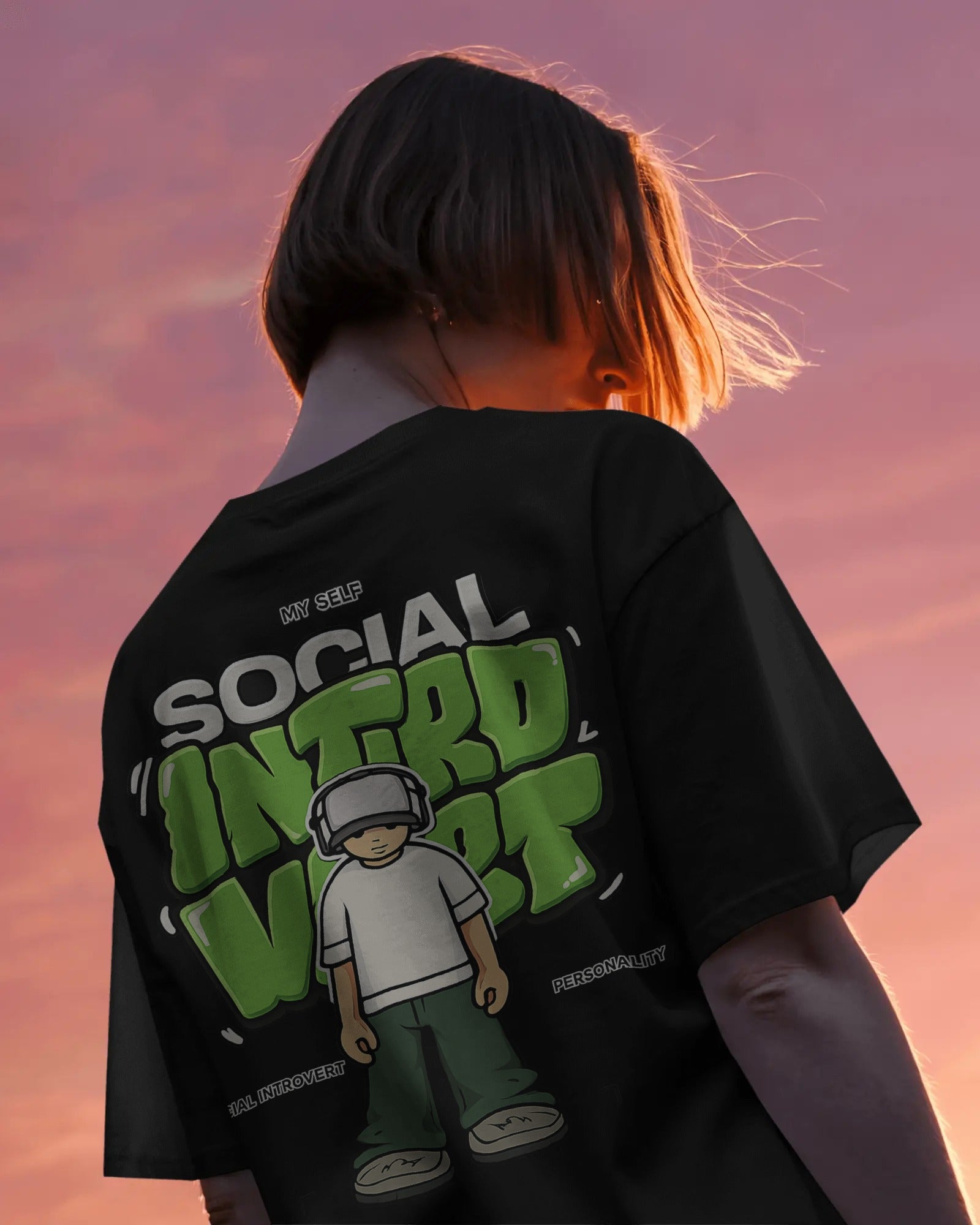 A Social Introvert Unisex Oversized T-Shirt || 260 GSM