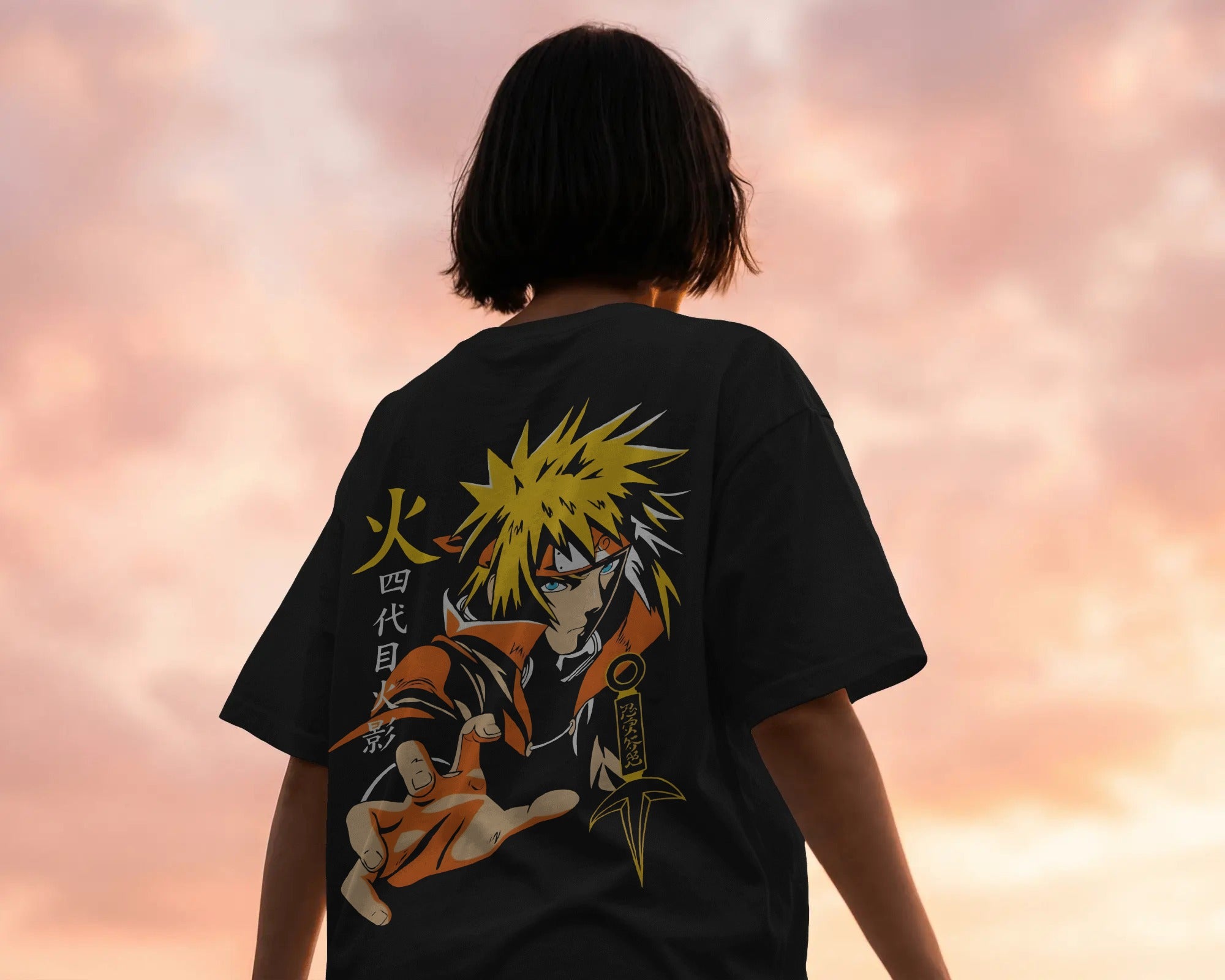 Minato Yellow Flash Unisex Oversized T-Shirt || 260 GSM