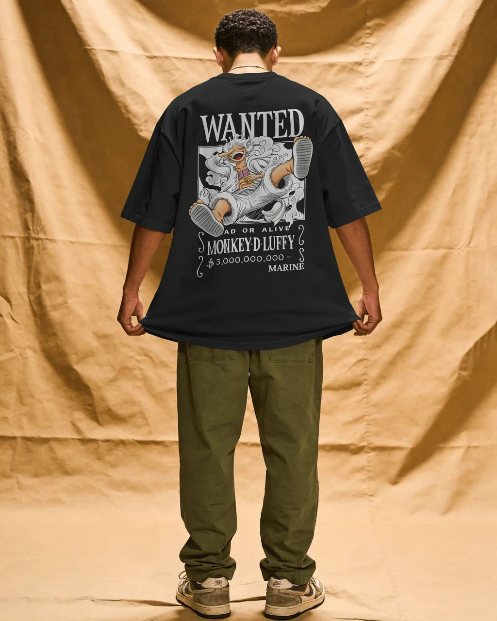 One Piece Wanted Luffy Unisex Oversized T-Shirt || 260 GSM