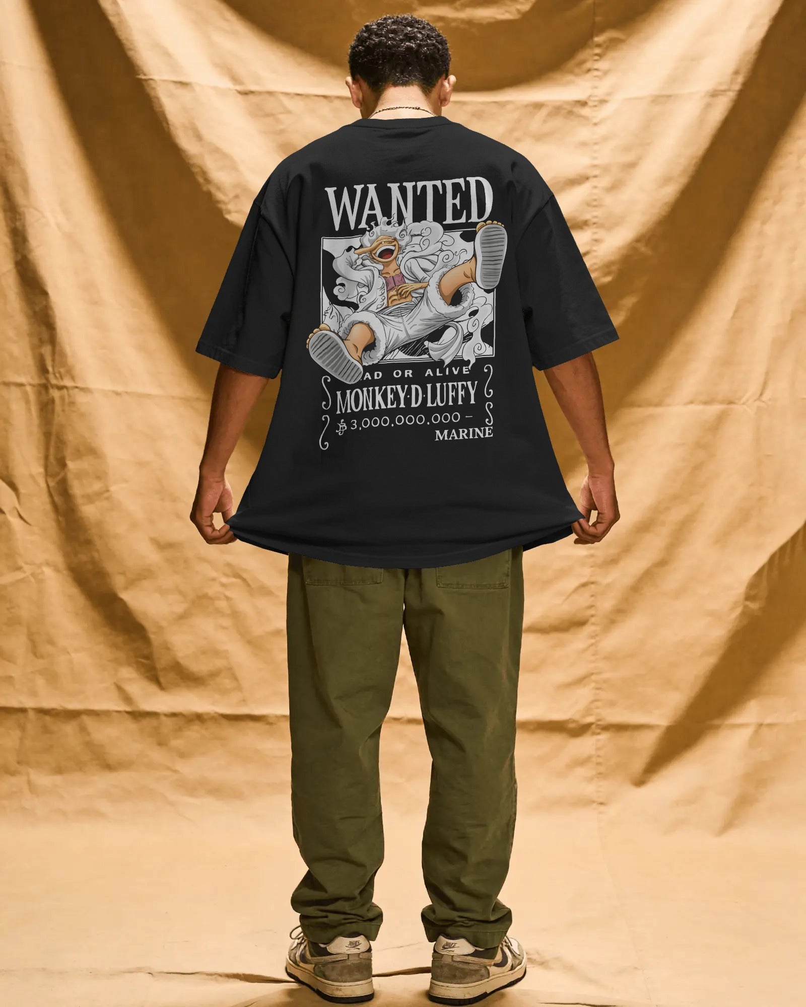 One Piece Wanted Luffy Unisex Oversized T-Shirt || 260 GSM