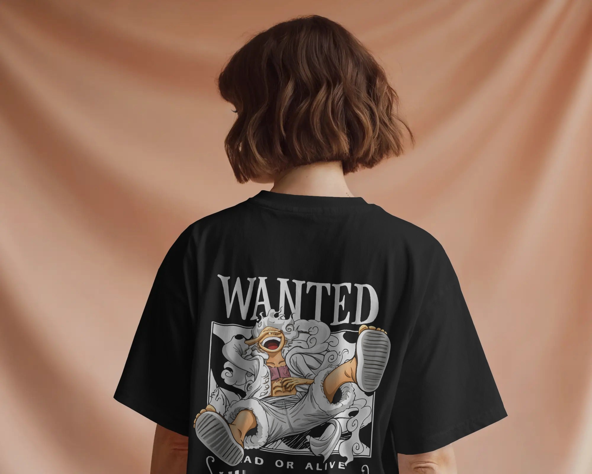 One Piece Wanted Luffy Unisex Oversized T-Shirt || 260 GSM